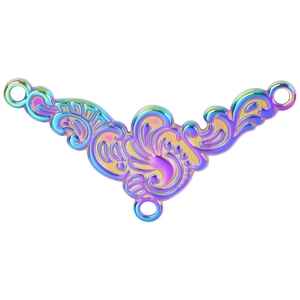 Gepolijste regenboog titaanstaal golf hanger met 50cm ketting sieraad accessoire