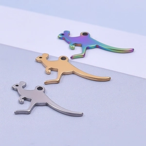 Kangoeroe-hangers van roestvrij staal in regenboog, goud en zilver voor sieraden