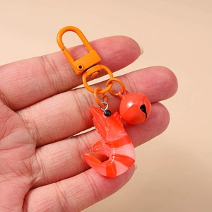Kreativer Hummer Schlüsselanhänger mit orangefarbener Glocke und Karabinerhaken