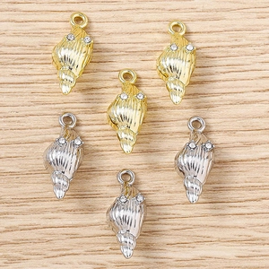 Pendentifs en Forme de Conque en Alliage de Zinc Avec Strass pour la Fabrication de Bijoux Pendentifs DIY pour Collier Bracelet