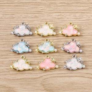 Dreamy Cloud Star Charms Zinc Alloy Rhinestone Artificial Pearl Pendants For DIY Bracelet Necklace Making Jewelry Accessories