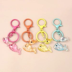 Portachiavi a Forma di Delfino e Balena in Resina con Glitter Ciondolo per Borsa Animali Marini per Donna Bambini Zaino Regalo