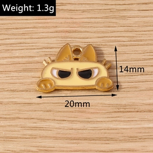 Grumpy cat charms with 14x20mm dimensions and 1.3g weight for DIY jewelry making