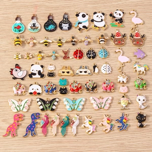 Animal Panda Butterfly Elephant Alloy Enamel Pendants For DIY Jewelry Making Necklace Bracelet Keychain Charms Accessory