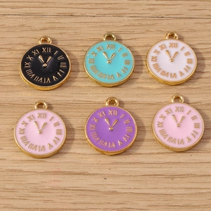 Set mit 6 Vintage-Zifferblatt-Anhängern aus Legierung für DIY-Schmuckherstellung