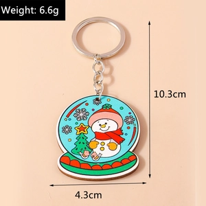 Spécifications de taille détaillées pour le porte-clés boule de cristal bonhomme de neige