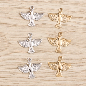 Pendentifs oiseaux minimalistes en or et argent pour la création de bijoux DIY