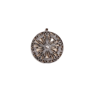 8pcs retro antique silver hollow round mandala pendants for DIY jewelry making