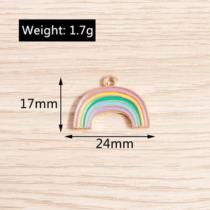 Rainbow enamel charm measuring 24mm by 17mm with a lightweight 1.7g gold metal base
