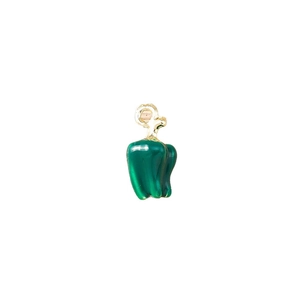 Creative green bell pepper pendant with gold metal loop for jewelry making and keychains