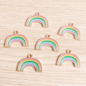 Vibrant enamel rainbow star pendants with gold plating for DIY jewelry making