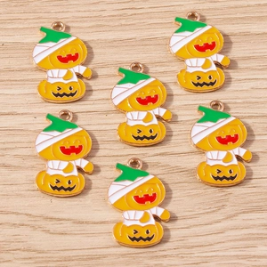 Halloween pumpkin mummy enamel charms set for DIY jewelry and accessory making