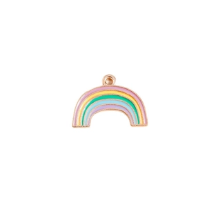 Colorful rainbow star pendant charms for DIY jewelry making in polished rose gold finish
