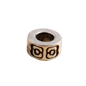 Cuentas espaciadoras metálicas geométricas vintage para joyería DIY en plata antigua
