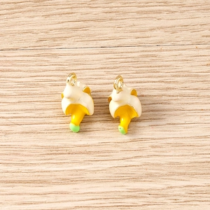 Creative 3D peeled banana fruit pendants with golden hooks for DIY jewelry making