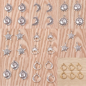 Vintage Zinc Alloy Celestial Pendants Sun Moon Star Cloud Charms For DIY Necklace Bracelet Keychain Bohemian Jewelry