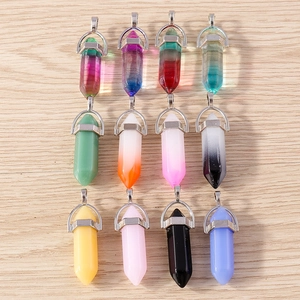 Fashion Bullet Shaped Hexagonal Column Resin Pendant For DIY Jewelry Making Necklace Bracelet Keychain Accessories For Women