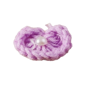 Pendentif fleur tricoté violet créatif avec perle pour la création de bijoux DIY