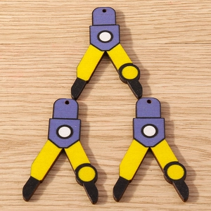 Colgantes de brújula de madera geométricos para hacer joyas de bricolaje y llaveros