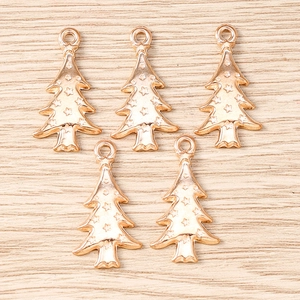 Five rose gold star-shaped Christmas tree pendants with star pattern for jewelry making