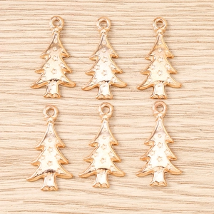 Christmas Tree Pendants Alloy Star Pattern DIY Jewelry Making Rose Gold Tone Necklace Bracelet Accessories Festive Party Gift