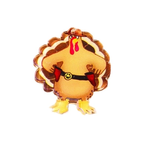 Thanksgiving cowboy turkey acrylic charms for jewelry making, 5 pieces set