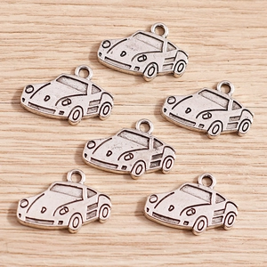 Antique Silver Zinc Alloy Sports Car Pendants For DIY Jewelry Making Bracelet Necklace Keychain Retro Style Charms