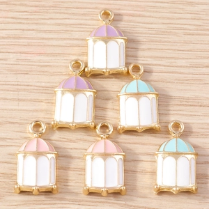 Creative Alloy Drip Oil Birdcage Pendants Enamel Charms For DIY Necklace Bracelet Keychain Jewelry Making Accessories