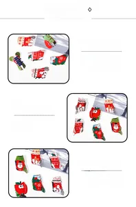 Détail de breloques de chaussures de Noël faites main avec Père Noël et élan mignons