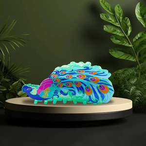Pince à Cheveux en Acrylique Forme de Paon Vintage Grand Accessoire de Cheveux Motif Animal Coloré pour Coiffage Femme