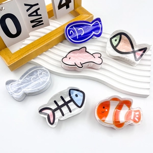 Cartoon Oceaan Vis Haarklem Schattige Dolfijn Visgraat Acryl Haaraccessoires Voor Vrouwen Meisjes Half Opsteekklem