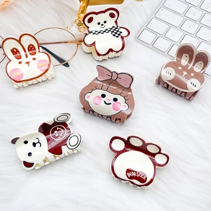 Koreanischer Stil Süße Cartoon Acryl Haarklammer Hase Bär Katzenpfote Design Süße Haarnadel Für Damen Mädchen Haarschmuck