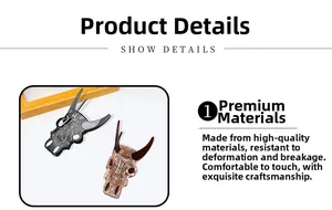 Detail of durable bull skull claw clips with marble texture and high-quality spring