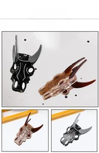 Macro view of minimalist marble textured ox skull hair claw clips in various colors
