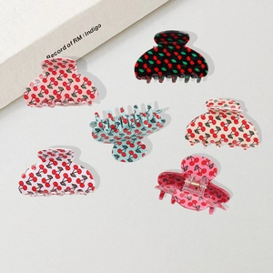 Pinces à cheveux avec imprimé cerise en plusieurs couleurs au design coréen mignon