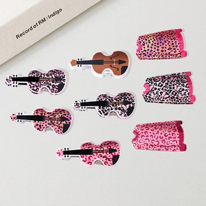 Creative Violin Guitar Sweater Shape Leopard Print Hair Claw Clips Fashion PVC Hair Accessories For Women Party Jewelry
