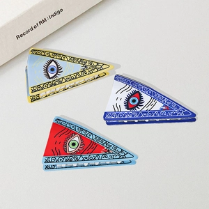 Unique Funny Evil Eye PVC Hair Claw Clip Triangle Retro Geometric Large Hair Clamp Headwear Accessory For Women Girls
