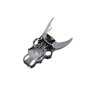 Bull skull hair claw clip in marble texture acetate for thick hair styling