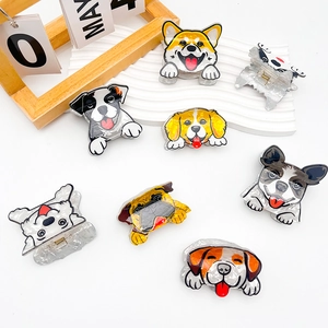 Cute cartoon puppy hair claws made of acrylic with pearlescent shell texture for women