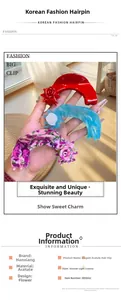 Macro detail of acetate hair claw clips with floral patterns in various colors
