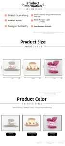 Détails des motifs cerise et strass baby sur des pinces à cheveux en acrylique de qualité