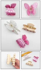 Détails de motifs cerise, nœuds roses pailletés et pinces à cheveux à strass Baby