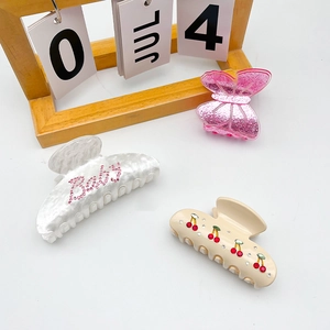 Lot de pinces à cheveux vintage avec strass cerise papillon scintillant et motif Baby