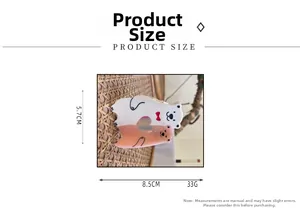 Tableau détaillé des tailles pour pince à cheveux ours en acétate, 8,5 cm sur 5,7 cm