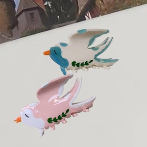 Pinces à cheveux en forme d'oiseau bleu et rose pour accessoires de coiffure