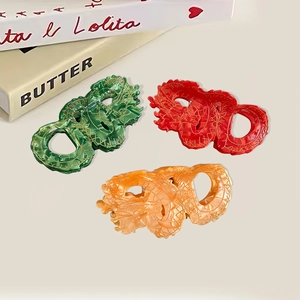 New Chinese Style Acetate Dragon Hair Claw Clip For Women Vintage Elegant Niche Thick Hair Accessory Large Shark Clip