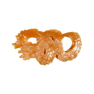 Amber acetate dragon claw clip with pearlescent finish and intricate 3D relief details
