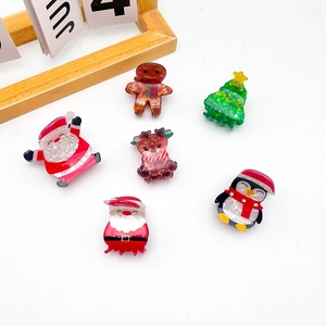 Set di mollette per capelli natalizie con Babbo Natale, renna e albero con strass