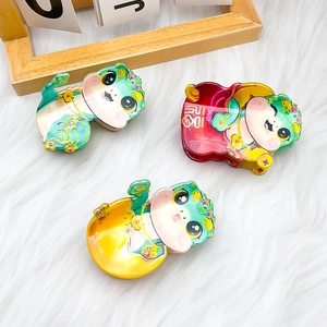 Pince à Cheveux Mascotte Année du Serpent Zodiaque Chinois Dessin Animé Mignon PVC Pince à Cheveux pour Célébration du Nouvel An Femme Accessoires Cheveux