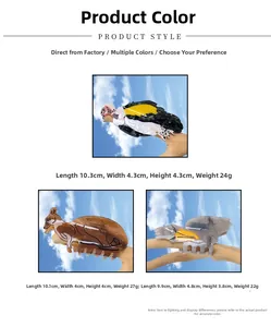 Detailed views of animal-shaped acetate hair claws including vulture and kangaroo designs
